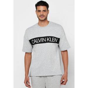 Calvin Klein pánské šedé tričko Logo - L (080)